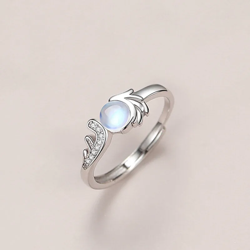Angel & Devil Moonstone Couple Rings