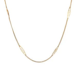 Antique 14k yellow gold fancy link necklace