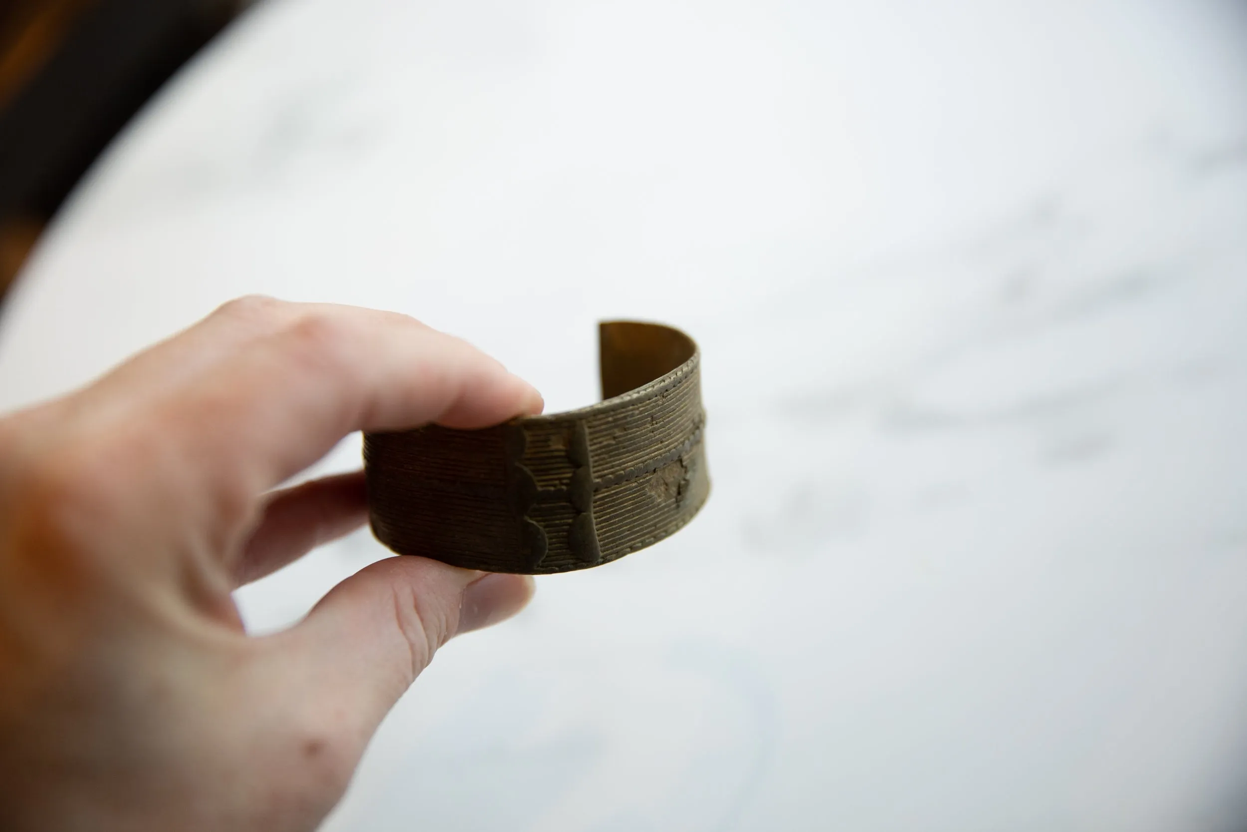 Antique African Bronze Detailed Cuff Bracelet