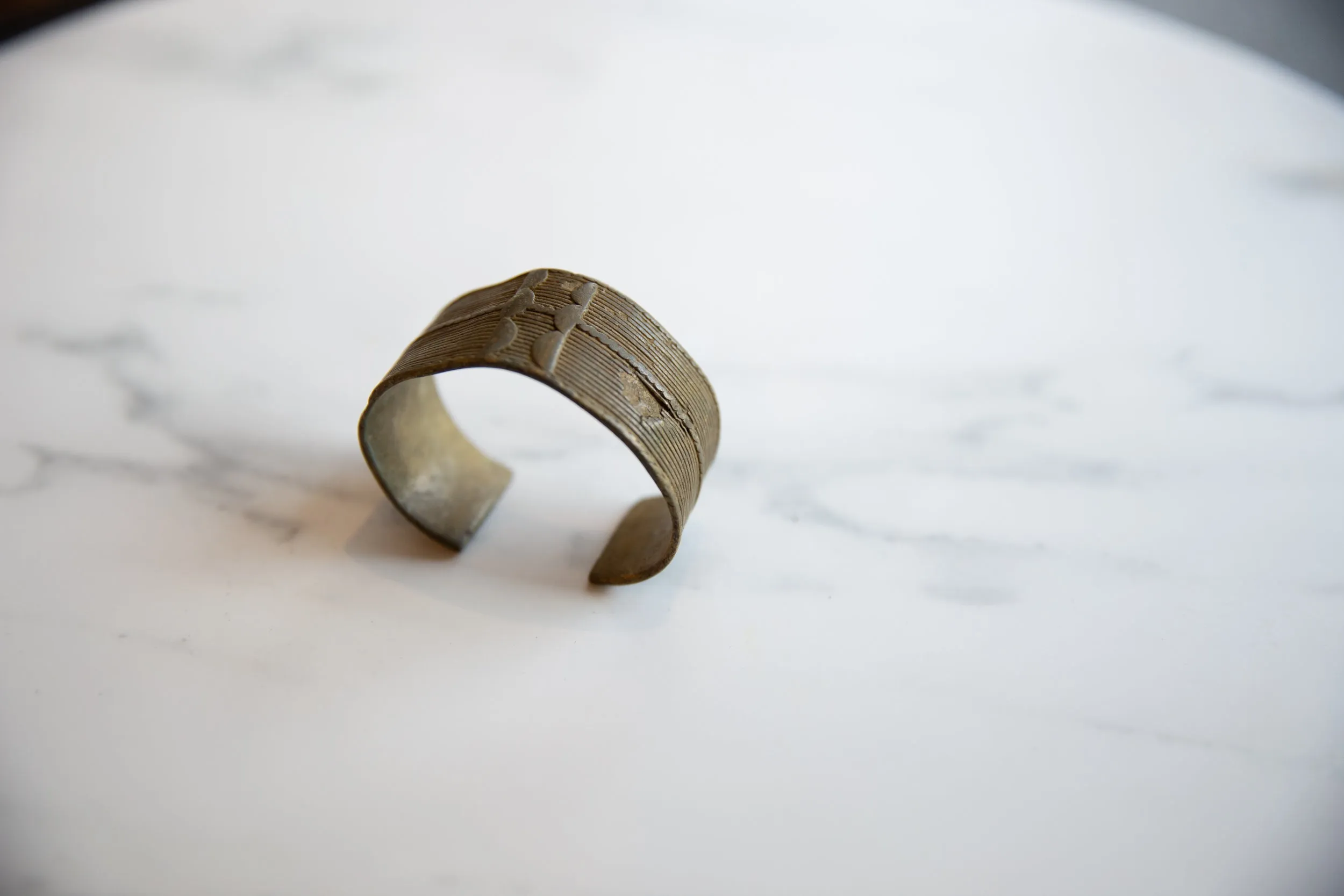 Antique African Bronze Detailed Cuff Bracelet