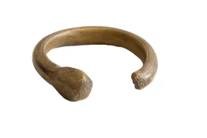 Antique African Bronze Imperfect Snake Cuff Bracelet