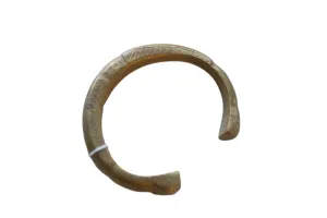 Antique African Bronze Snake Cuff Bracelet with Golden Patina