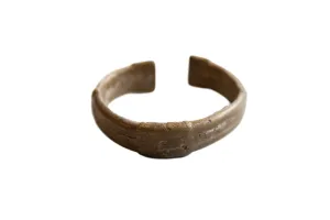 Antique African Bronze Stripe Design Cuff Bracelet
