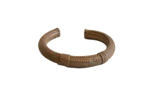 Antique African Copper Cuff Bracelet with Geometric Detailing