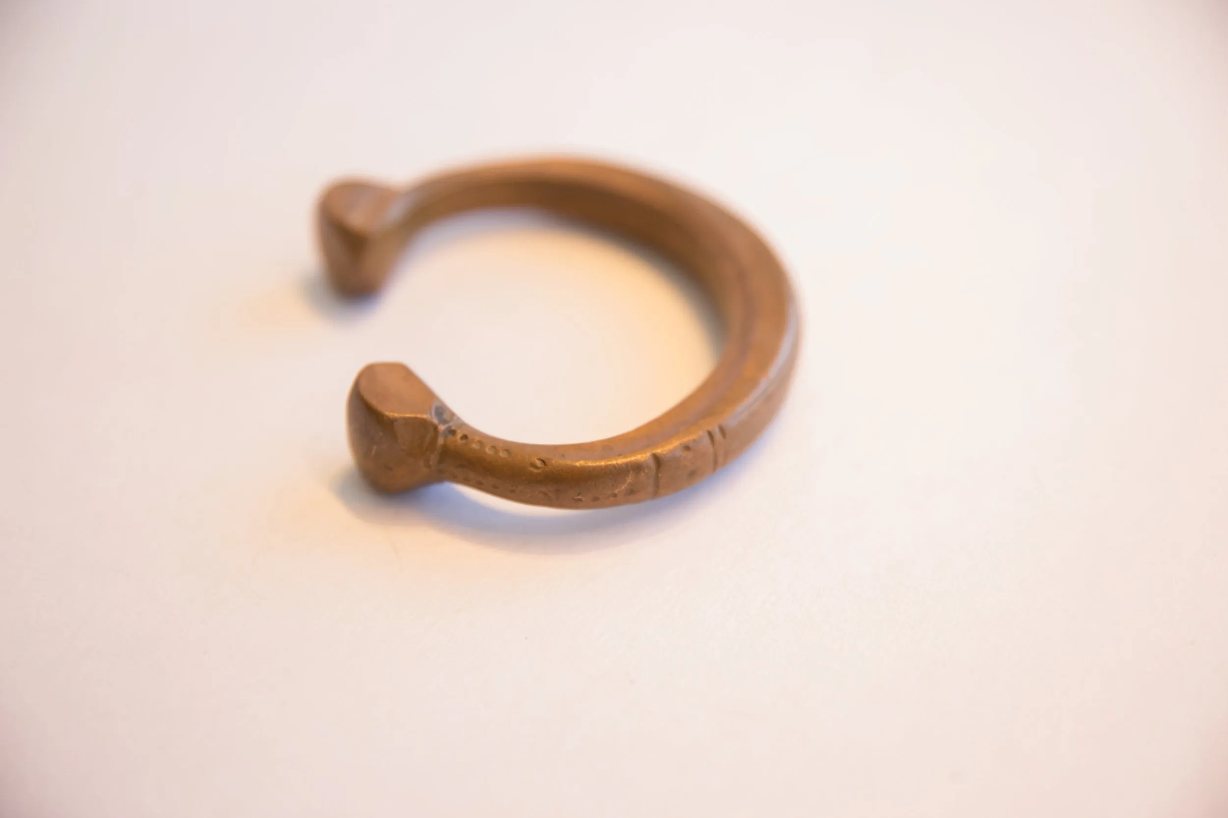Antique African Copper Snake Cuff Bracelet