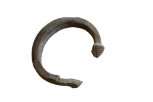 Antique African Dark Bronze Snake Cuff Bracelet
