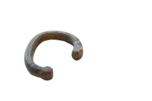 Antique African Dark Copper Alloy Snake Cuff Bracelet