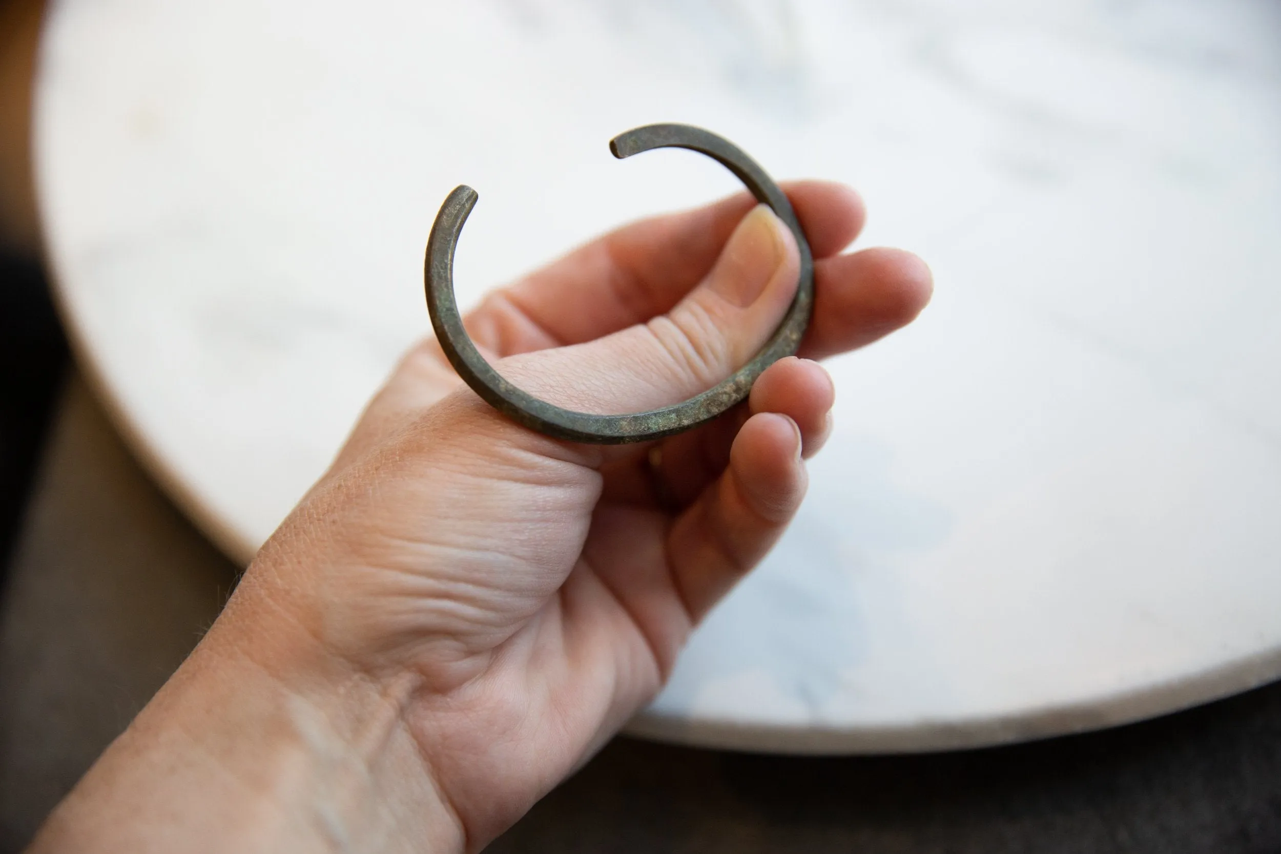Antique African Oxidized Bronze Cuff Bracelet