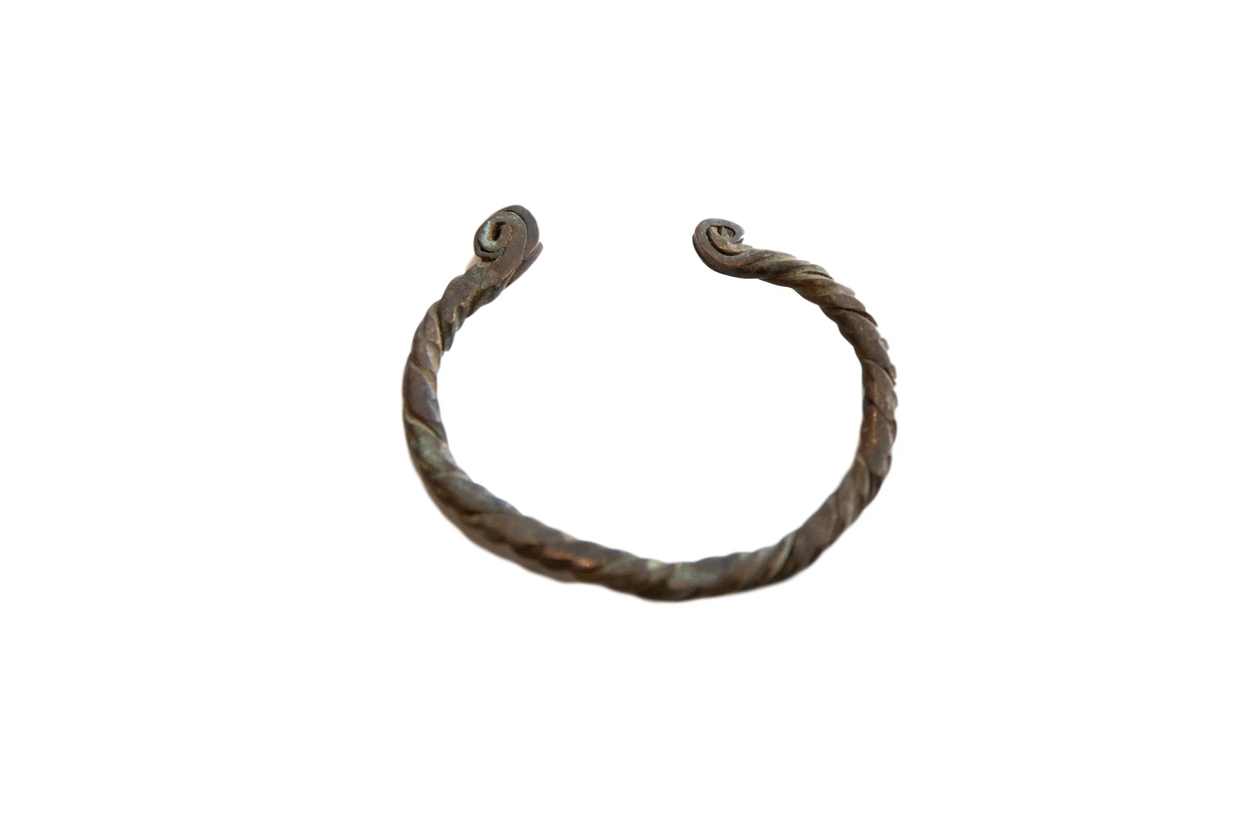 Antique African Oxidized Copper Twisted Design Cuff Bracelet