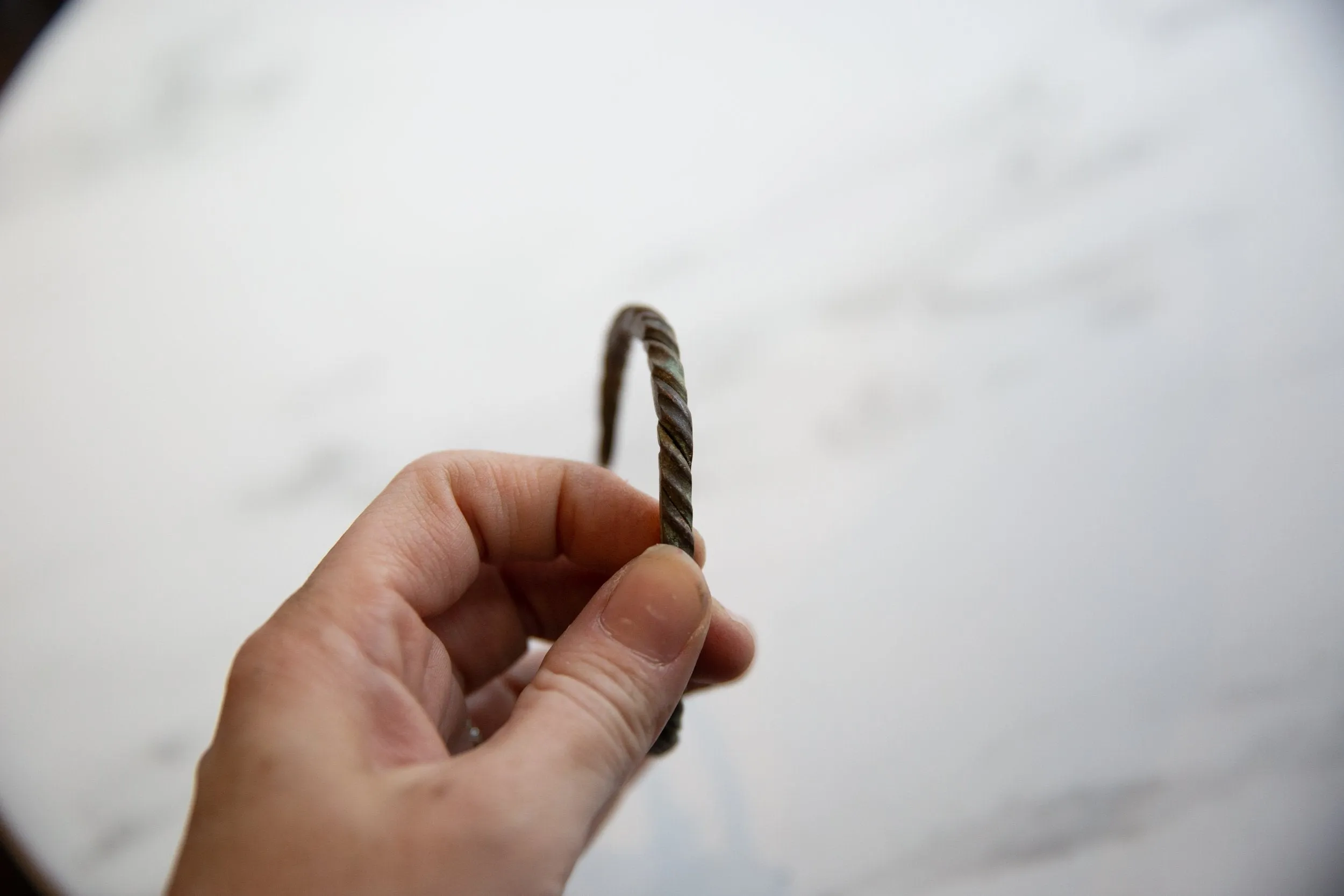 Antique African Oxidized Copper Twisted Design Cuff Bracelet