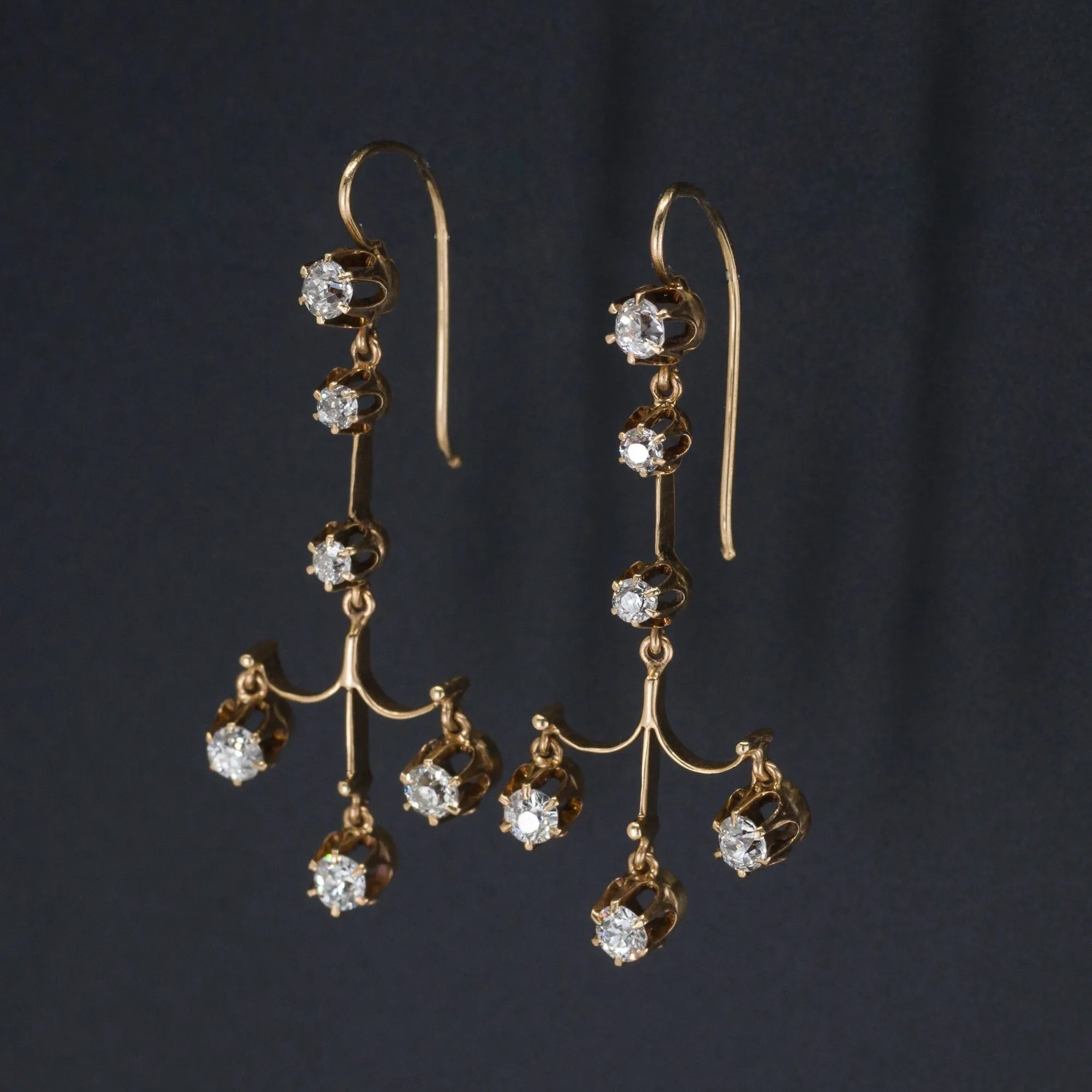 Antique Diamond Earrings | Chandelier Earrings