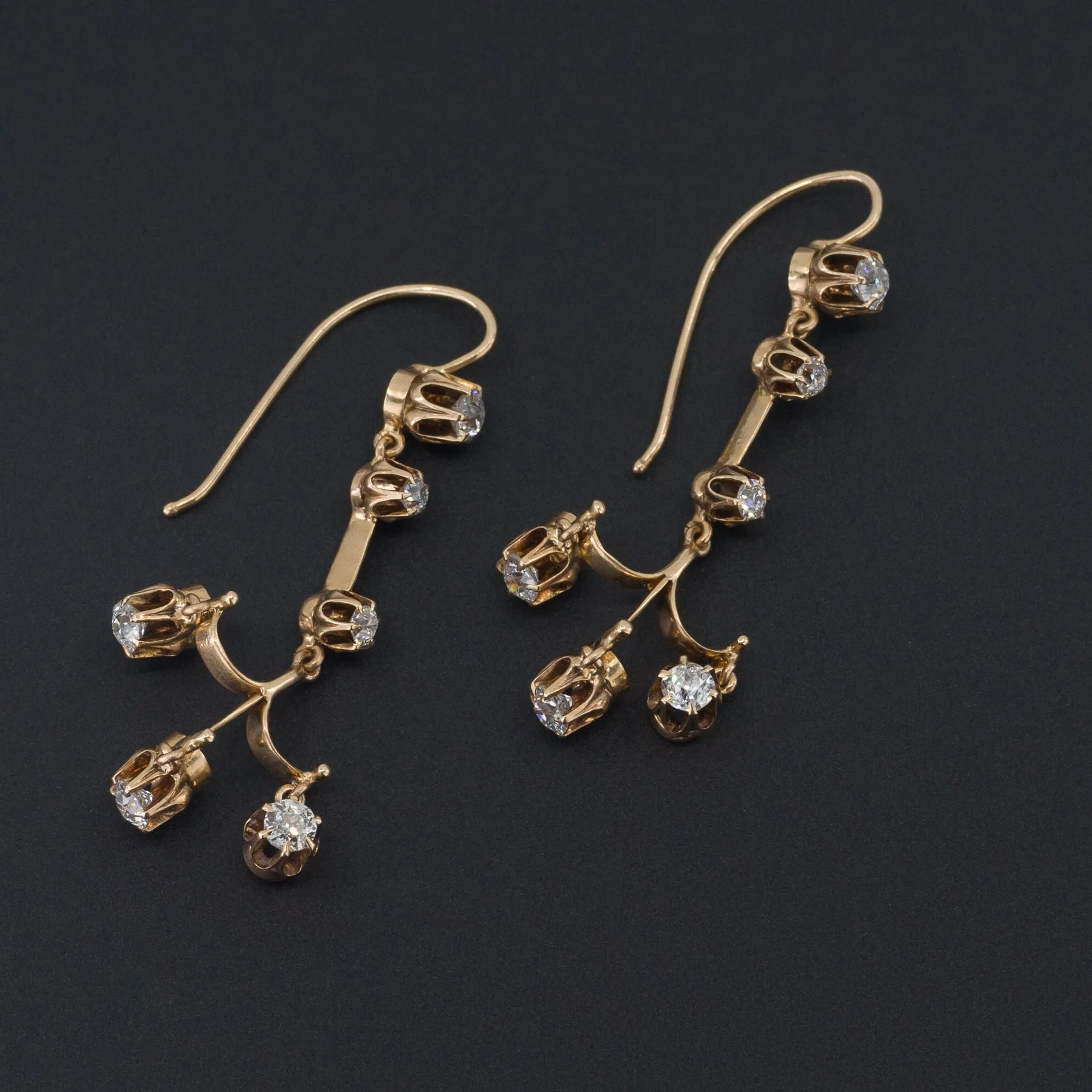 Antique Diamond Earrings | Chandelier Earrings