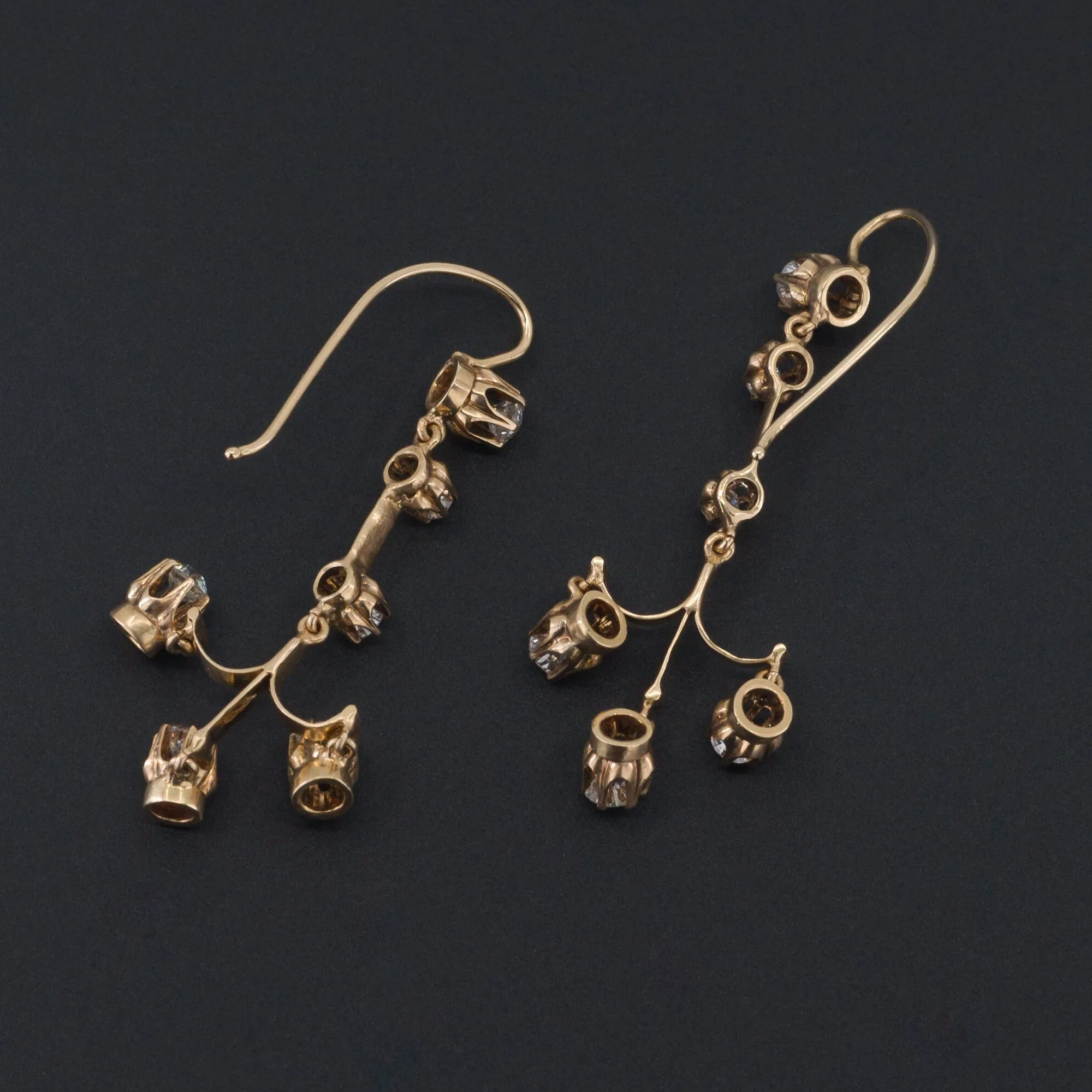 Antique Diamond Earrings | Chandelier Earrings