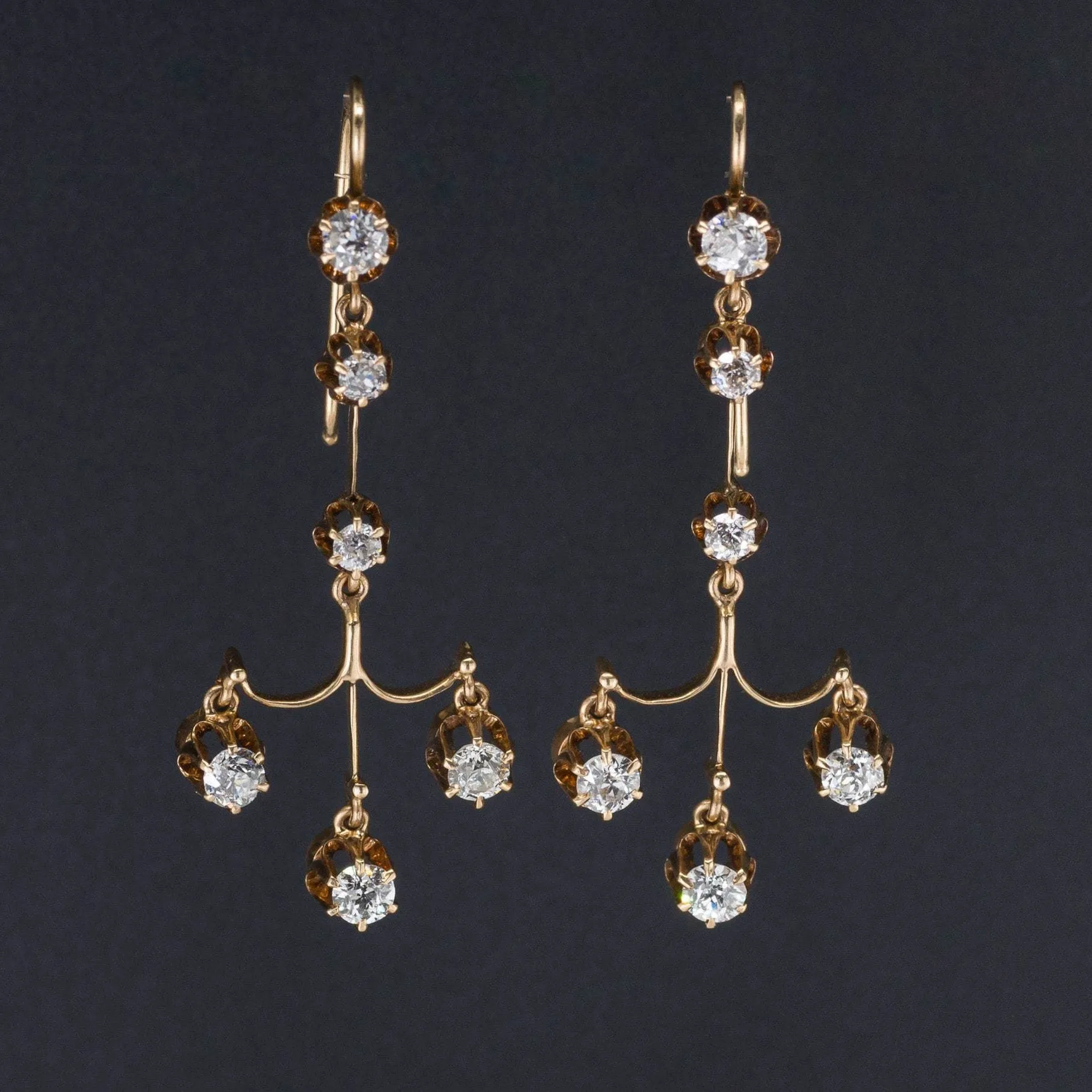 Antique Diamond Earrings | Chandelier Earrings