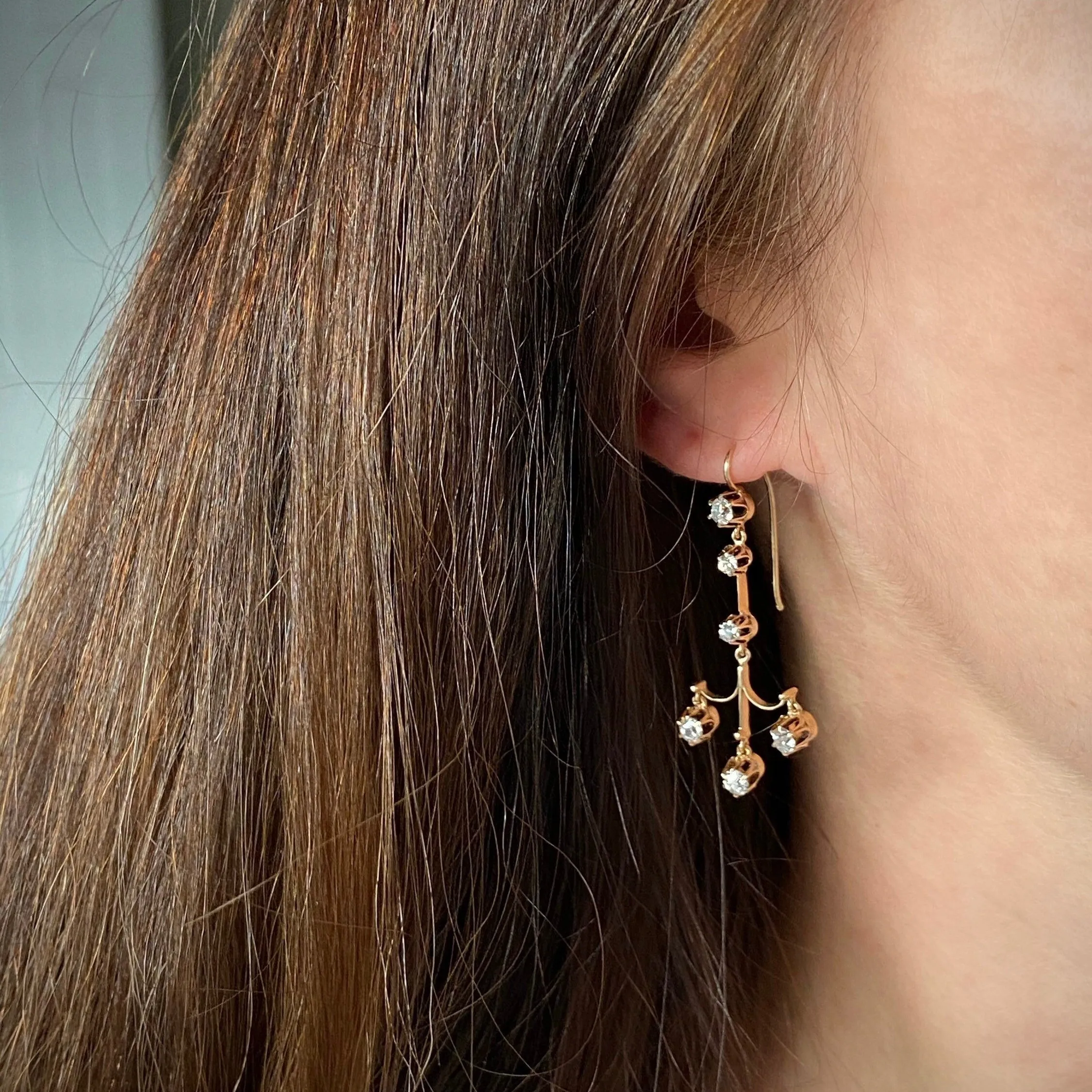 Antique Diamond Earrings | Chandelier Earrings
