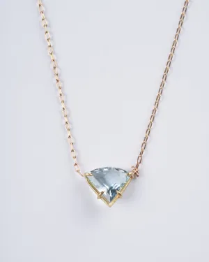 aquamarine faceted shield pendant