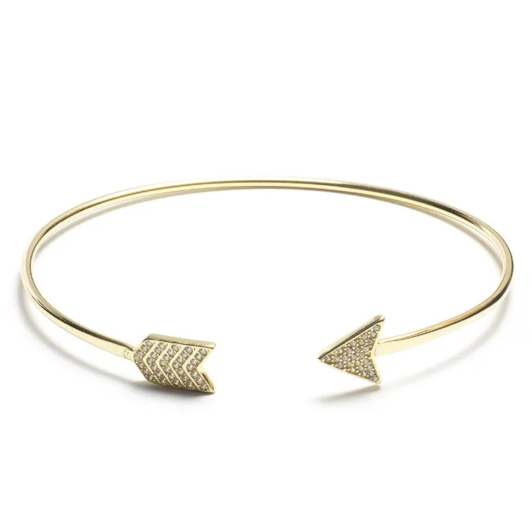 Arrow CZ Cuff Bracelet - Gold or Silver