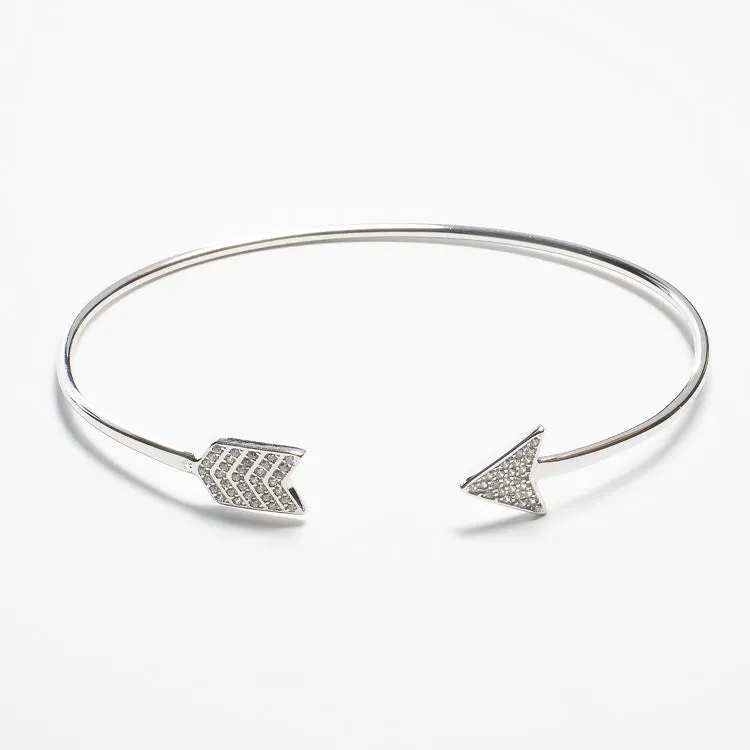Arrow CZ Cuff Bracelet - Gold or Silver