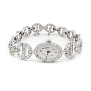 Art Deco 4.70 Ctw. Diamond Anchor-Link Watch Bracelet By C.H. Meylan