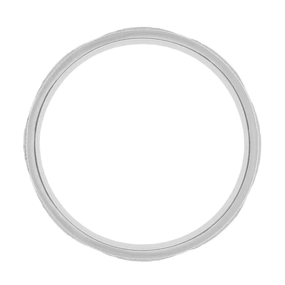 Art Deco Flowers and Bars Wedding Ring in White Gold