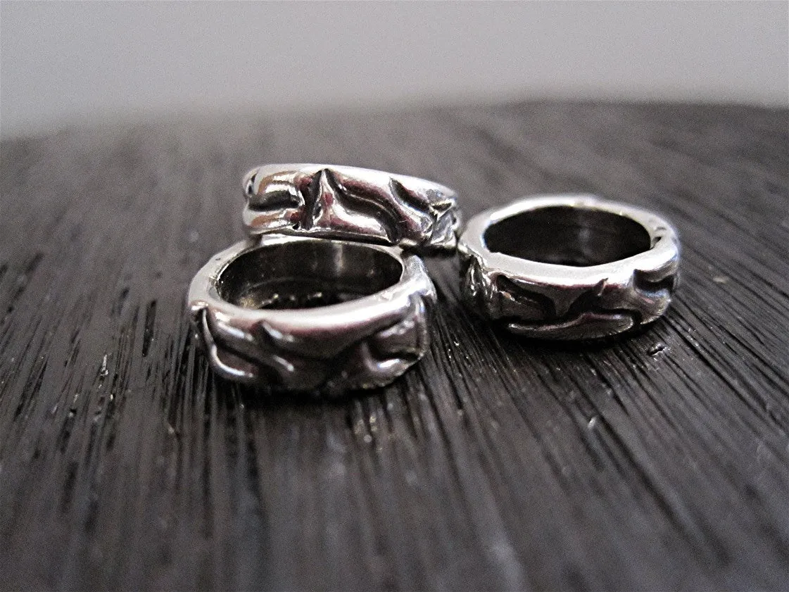 Artisan Sterling Silver Etched Jewelry Links and Sliders (set of 2)(N)