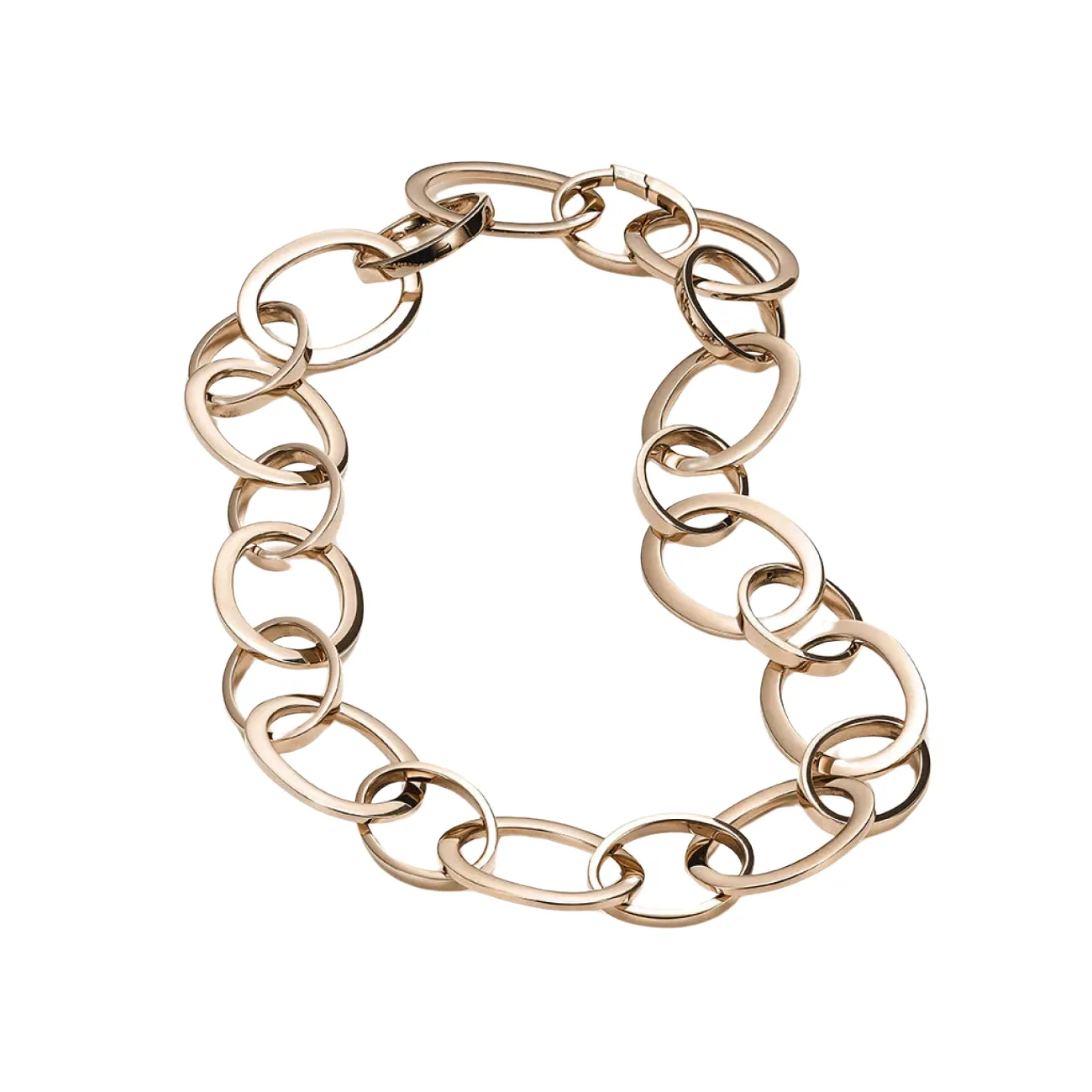 Aruba 18K Rose Gold Oval Mixed Link Chain Necklace
