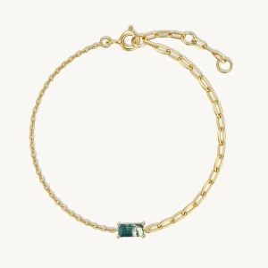Asymmetrical Green Stone Bracelet