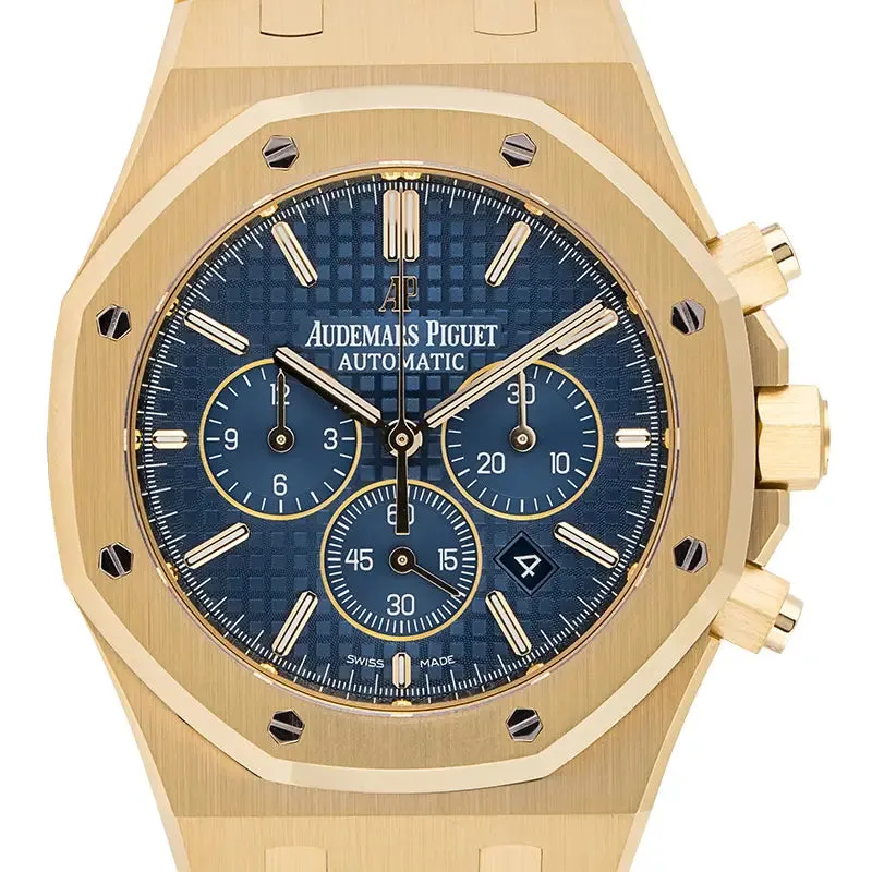 Audemars Piguet Royal Oak Chronograph Yellow Gold Blue Dial