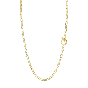 Baby Rectangular Link Chain Necklace with Tusk Clasp