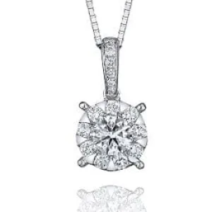 Backes and Strauss White Gold and Diamond Bouquet Pendant Necklace