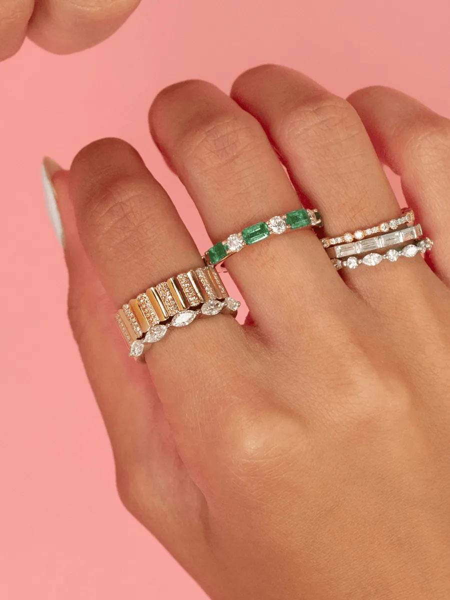 Baguette Diamond Band 14K
