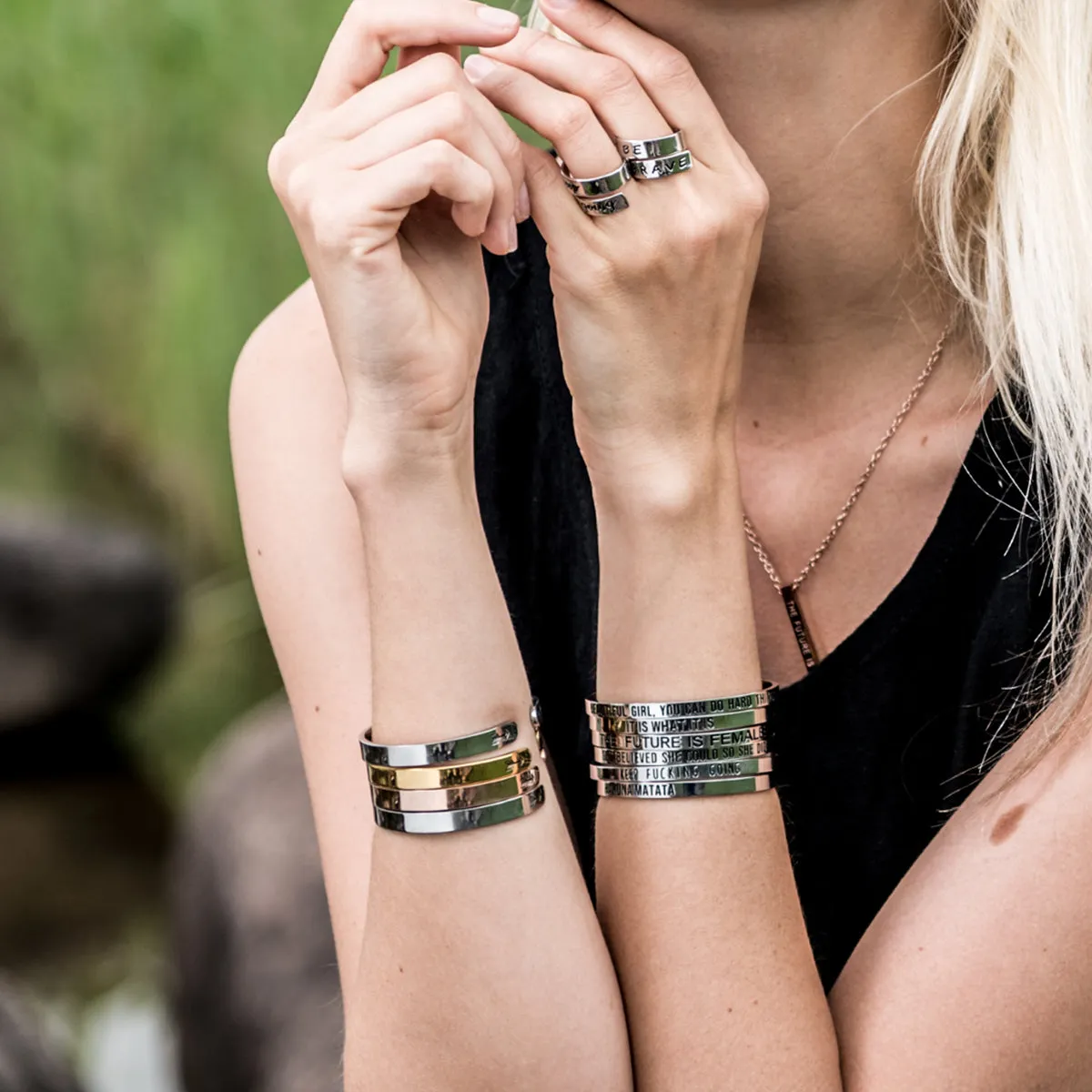 Be Here Now mindfulness Cuff Bracelets