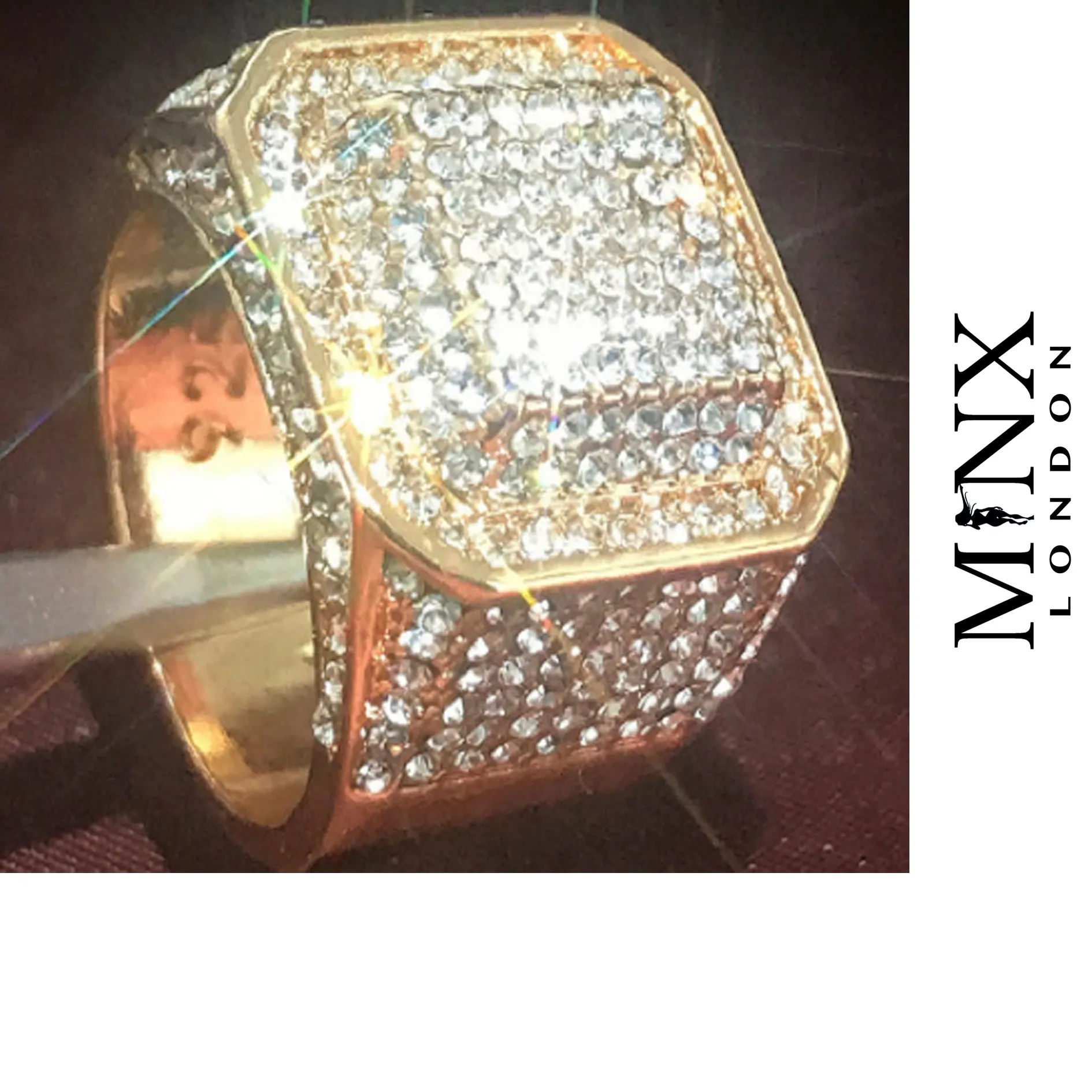 Big Iced Out Rings | Mens Gold Ring | Mens Big Gold Ring