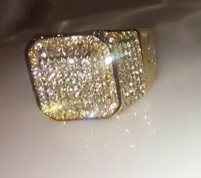 Big Iced Out Rings | Mens Gold Ring | Mens Big Gold Ring