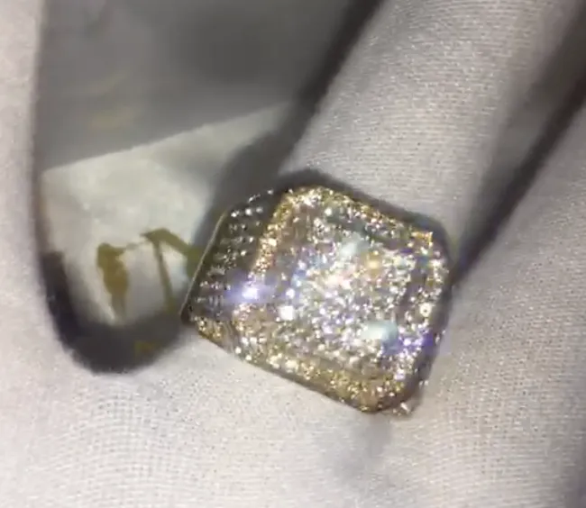 Big Iced Out Rings | Mens Gold Ring | Mens Big Gold Ring