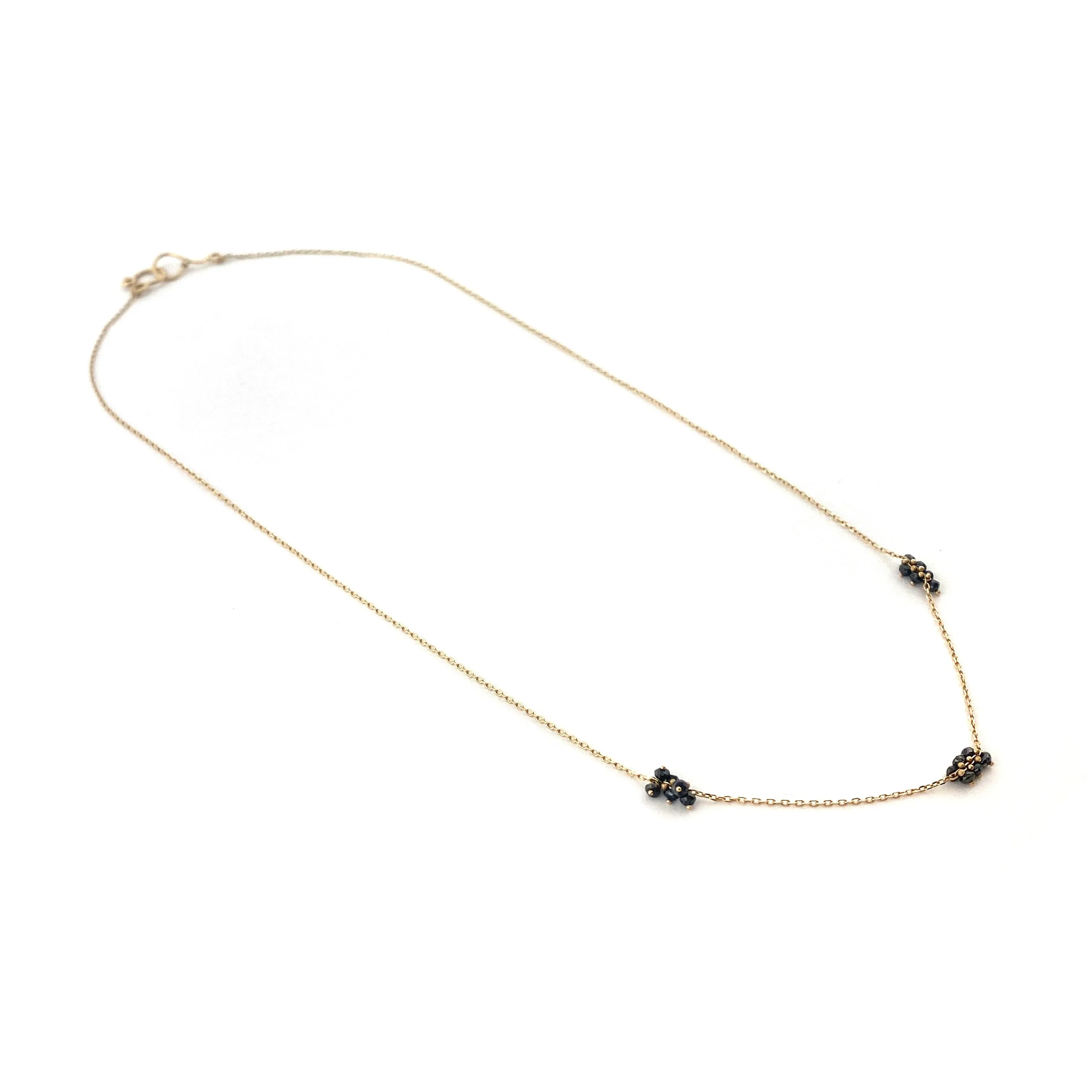 Black Diamond 3 Cluster Necklace