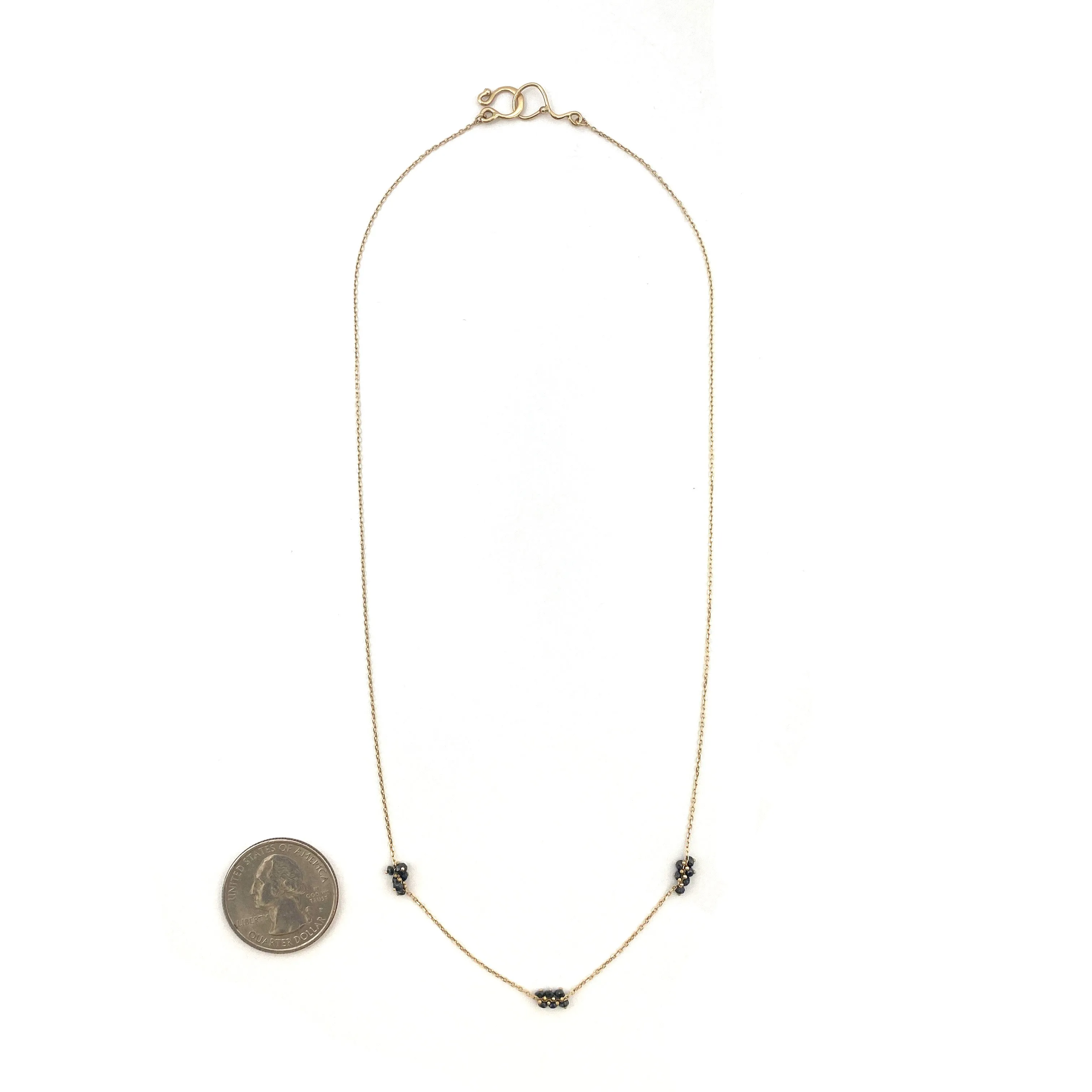 Black Diamond 3 Cluster Necklace