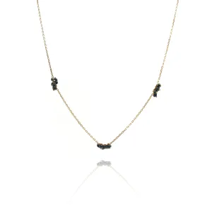 Black Diamond 3 Cluster Necklace