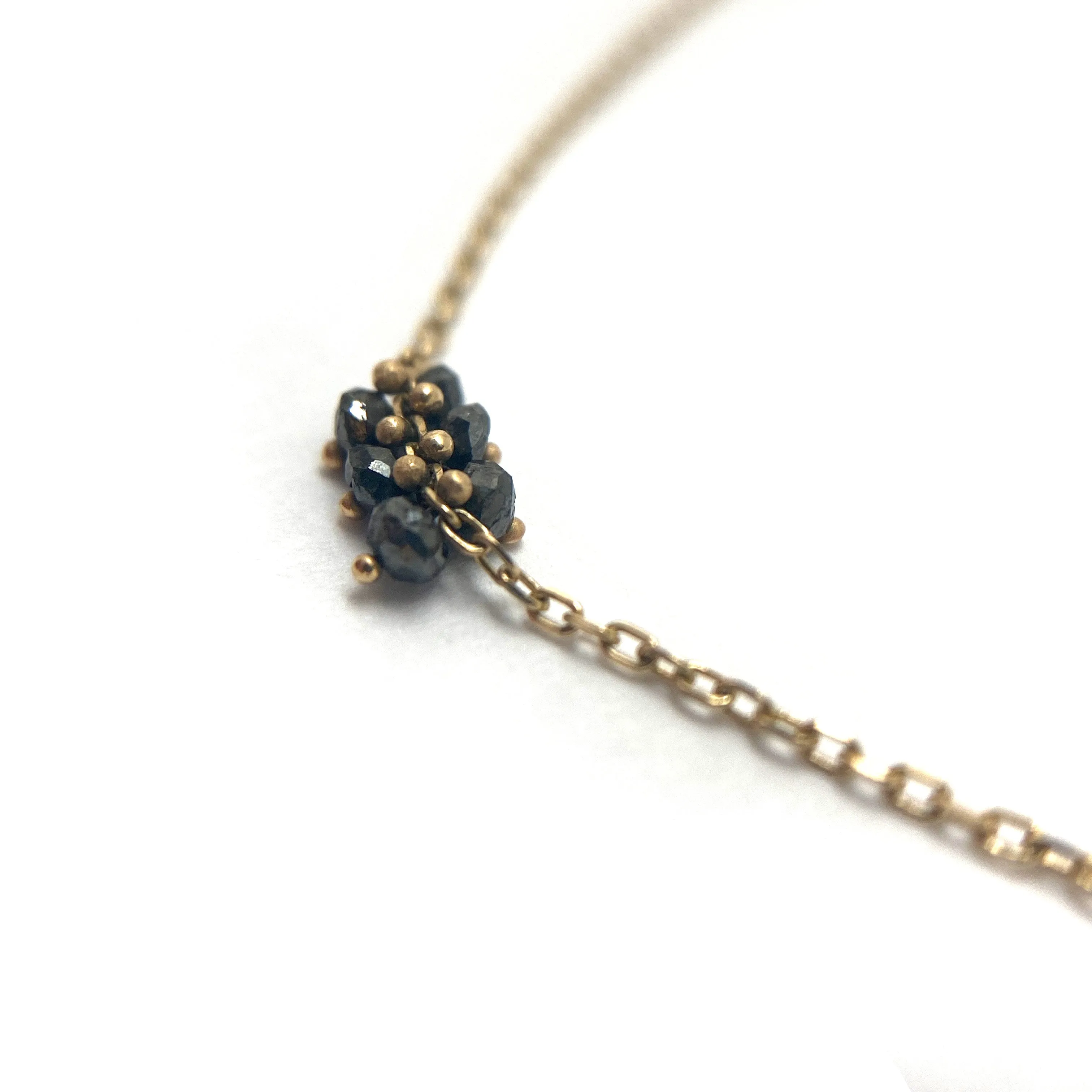 Black Diamond 3 Cluster Necklace