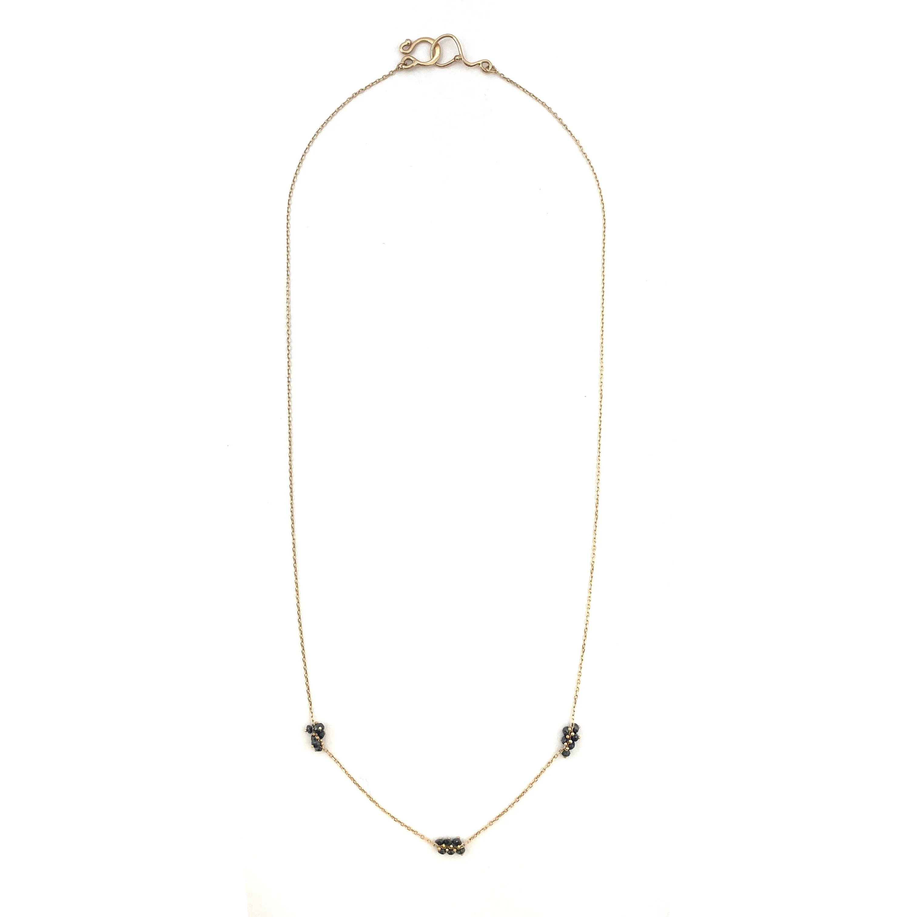 Black Diamond 3 Cluster Necklace