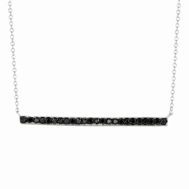 BLACK DIAMOND BAR NECKLACE 14K GOLD (0.25 CTW) 2