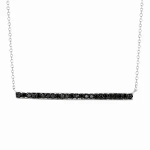 BLACK DIAMOND BAR NECKLACE 14K GOLD (0.25 CTW) 2