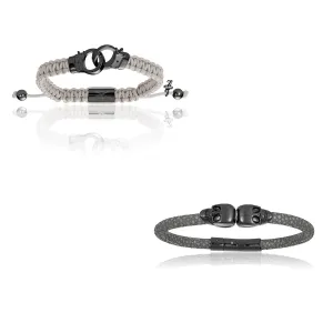 Black PVD Bracelets with Gray Gift Idea for Him