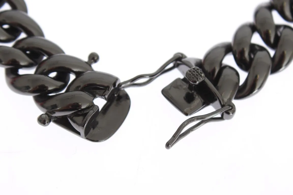 Black Rhodium 925 Sterling Silver Chain Bracelet