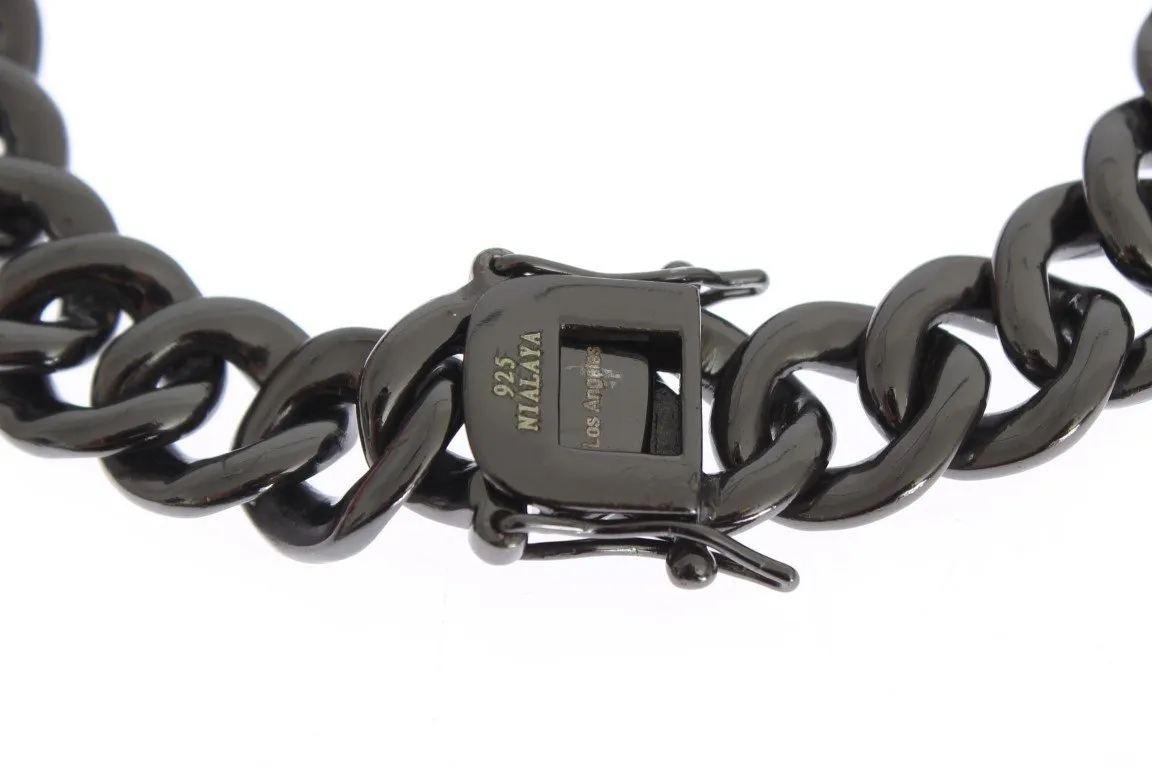 Black Rhodium 925 Sterling Silver Chain Bracelet