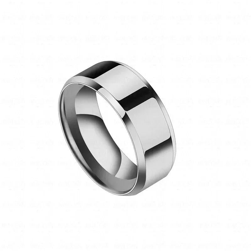 Black Titanium Stainless Steel Men's Wedding Bands