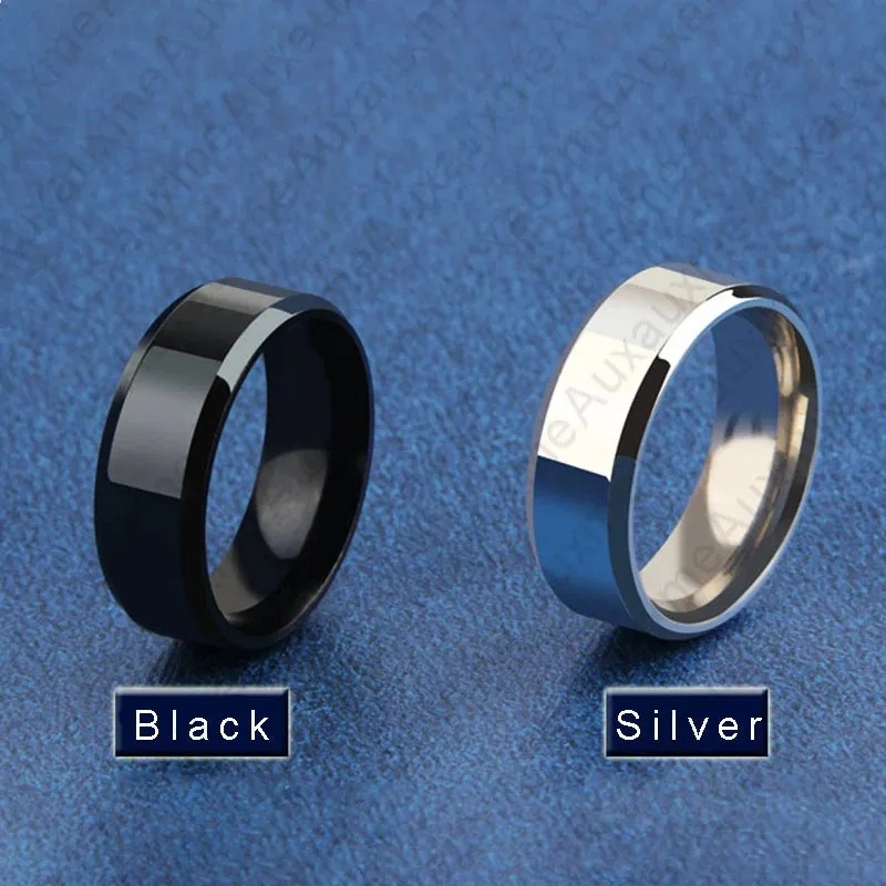 Black Titanium Stainless Steel Men's Wedding Bands