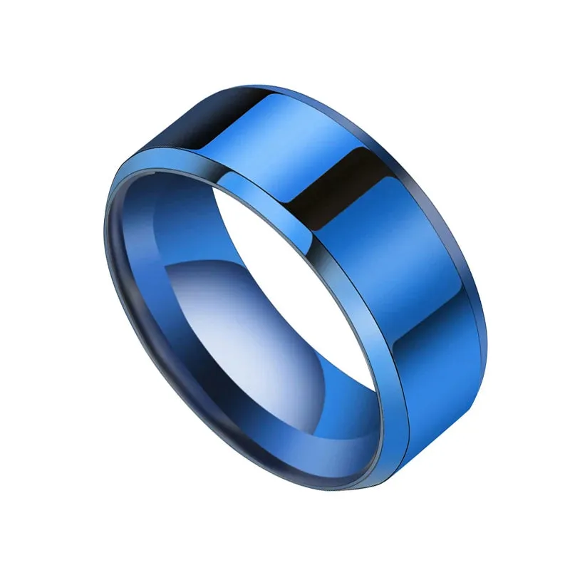 Black Titanium Stainless Steel Men's Wedding Bands
