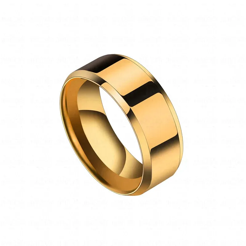 Black Titanium Stainless Steel Men's Wedding Bands