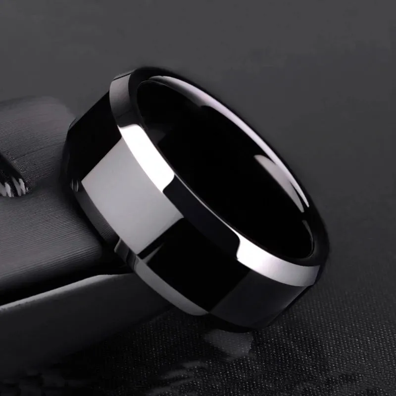 Black Titanium Stainless Steel Men's Wedding Bands